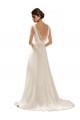 Sleeveless V-Neck Soft Chiffon & Lace Ivory Sweep Train Wedding Dress London