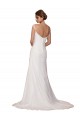 Sleeveless V-Neck Soft Chiffon Ivory Chapel Train Wedding Dress London