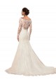 Long Sleeves Bateau Neck Lace Ivory Chapel Train Sexy Wedding Dress London