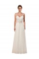 Sleeveless Sweetheart Soft Chiffon Ivory Sheath Chapel Train Wedding Dress London
