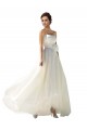 Sleeveless Strapless Soft Chiffon Ivory Long Wedding Dress London