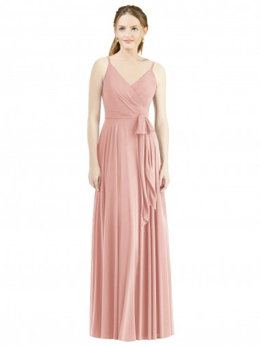 Sleeveless V-Neck Soft Chiffon Bliss Pink Long Formal Dress / Bridesmaid Dress London