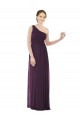 Sleeveless One Shoulder Soft Chiffon Grape Long Evening Dress / Bridesmaid Dress London