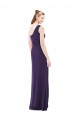 Sleeveless One Shoulder Soft Chiffon Grape Long Evening Dress / Bridesmaid Dress London