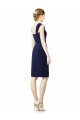 Cap Sleeves Sweetheart Soft Chiffon Dark Navy Knee Length Bridesmaid Dress London
