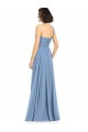 Sleeveless One Shoulder Soft Chiffon Dusty Blue Long Formal Dress / Bridesmaid Dress London