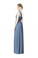 Sleeveless One Shoulder Soft Chiffon Dusty Blue Long Bridesmaid Dress London