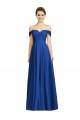 Cap Sleeves Sweetheart Soft Chiffon Royal Blue Long Semi Formal Evening Dress / Bridesmaid Dress London