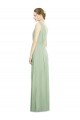 Sleeveless V-Neck Soft Chiffon Sage Long Bridesmaid Dress London