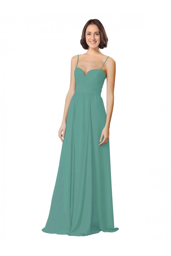 Sleeveless Sweetheart Soft Chiffon Icelandic Silver Long Bridesmaid Dress London