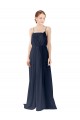 Sleeveless Spaghetti straps Chiffon Dark Navy Long Bridesmaid Dress / Evening Gowns London