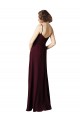 Sleeveless V-Neck Soft Chiffon Burgundy Gold Long Bridesmaid Gown London