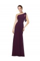 Sleeveless One Shoulder Soft Chiffon Grape Long Bridesmaid Dresses London