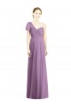 Flutter Sleeves Sweetheart Soft Chiffon Dark Lavender Long Formal Dress / Bridesmaid Dress London