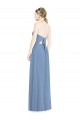 Sleeveless Halter Neck Chiffon Dusty Blue Long Floor Length Bridesmaid Dress London