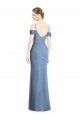 Cold Shoulder Jewel Soft Chiffon Dusty Blue Long Formal Evening Gown / Bridesmaid Dress London