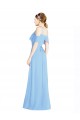 Cold Shoulder Halter Neck Soft Chiffon Periwinkle Long Formal Dress / Bridesmaid Dress London