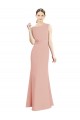 Sleeveless High Neck Soft Chiffon Bliss Pink Long Bridesmaid Dress London