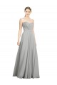Sleeveless Sweetheart Soft Chiffon Silver A-Line Long Bridesmaid Dresses London