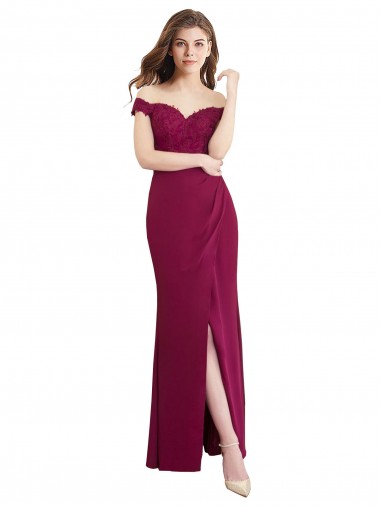 Sleeveless High Neck Soft Chiffon & Lace Long Bridesmaid Dress / Formal Dress London