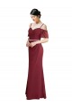 Cold Shoulder Sweetheart Soft Chiffon Burgundy Long Bridesmaid Dress London
