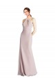 Sleeveless High Neck Soft Chiffon Sheath Long Bridesmaid Dress London