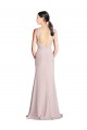 Sleeveless High Neck Soft Chiffon Sheath Long Bridesmaid Dress London