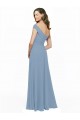 Sleeveless Off the Shoulder Chiffon Dusty Blue Long Bridesmaid Dress / Evening Gowns London