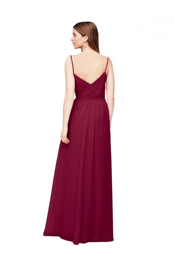 Sleeveless V-Neck Soft Chiffon Grape Long Bridesmaid Dress / Formal Dress London