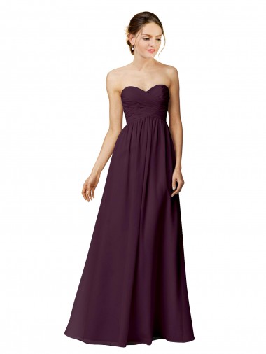 Sleeveless Strapless Chiffon Grape Long Bridesmaid Dress / Evening Dress London