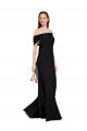 Sleeveless Off the Shoulder Soft Chiffon Black Long Prom Dress / Bridesmaid Dress London