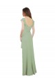 Cap Sleeves Sweetheart Soft Chiffon Smoke Green Long Bridesmaid Dress / Formal Dress London