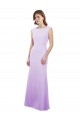 Cap Sleeves Round Neck Soft Chiffon Lilac Long Bridesmaid Dress London
