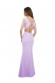 Cap Sleeves Round Neck Soft Chiffon Lilac Long Bridesmaid Dress London