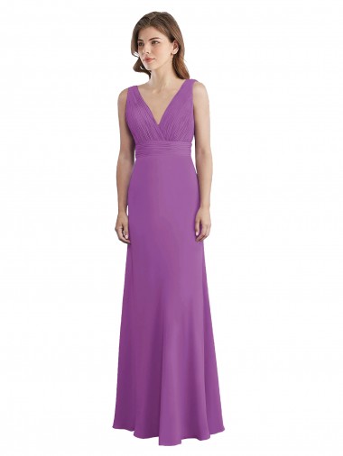Sleeveless V-Neck Soft Chiffon Dahlia Long Bridesmaid Dress London