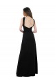 Sleeveless Halter Neck Soft Chiffon Black A-Line Long Bridesmaid Dress London