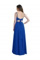 Sleeveless Spaghetti Straps Soft Chiffon Royal Blue Long High Low Bridesmaid Dress London