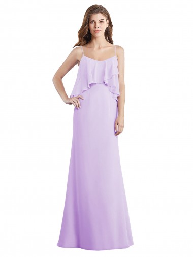 Sleeveless Scoop Neck Chiffon Lilac Long Bridesmaid Dress / Evening Dress London