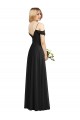 Cold Shoulder Spaghetti Straps Soft Chiffon Black Long Semi Formal Evening Dress / Bridesmaid Dress London