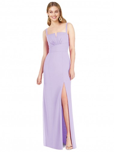 Sleeveless Strapless Soft Chiffon Lilac Long Bridesmaid Dress London