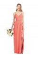 Sleeveless V-Neck Soft Chiffon Coral Long Formal Dress / Bridesmaid Dress London