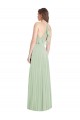 Cold Shoulder V-Neck Soft Chiffon Sage Long Semi Formal Evening Dress / Bridesmaid Dress London