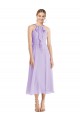 Sleeveless Halter Neck Soft Chiffon Lilac Tea length Prom Dress / Bridesmaid Dress London