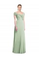 Sleeveless Off the Shoulder Soft Chiffon Sage Trumpet Long Bridesmaid Dress London