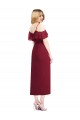 Cold Shoulder V-Neck Soft Chiffon Salmon Cocktail Length High Low Bridesmaid Dress London