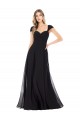 Cap Sleeves Sweetheart Soft Chiffon Black Long Bridesmaid Dress London