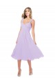 Sleeveless Sweetheart Soft Chiffon Lilac Midi Length High Low Bridesmaid Dress London