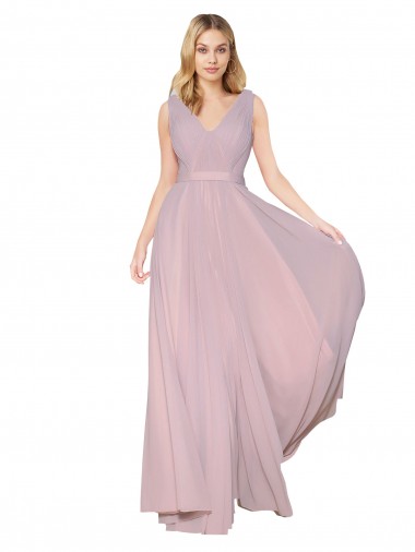Sleeveless High Neck Soft Chiffon Primrose Long Formal Evening Gown / Prom Dress / Bridesmaid Dress London