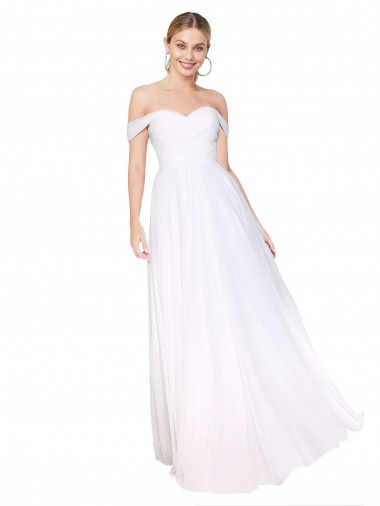 Sleeveless High Neck Soft Chiffon White Long Formal Evening Gown / Prom Dress / Bridesmaid Dress London