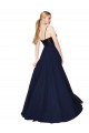 Sleeveless High Neck Soft Chiffon & Sequin Dark Navy Long Semi Formal Evening Dress / Prom Dress / Bridesmaid Dress London
